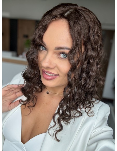 NILA 35-40" TOPPER Z WŁOSÓW NATURALNYCH  KRĘCONYCH