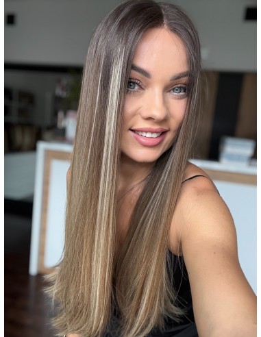 Laura 60 cm S Peruka z włosów naturalnych  PREMIUM
