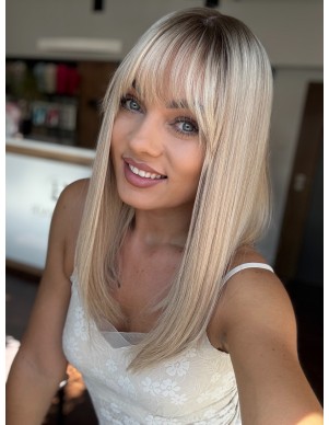 ANIA 45 CM Z GRZYWKĄ "S LACE FRONT "+MIKROSKÓRA-PERUKA Z WŁOSÓW NATURALNYCH PREMIUM 2