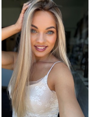 "ANIA 55 CM "M"  "LACE TOP PERUKA Z WŁOSÓW NATURALNYCH  PREMIUM
