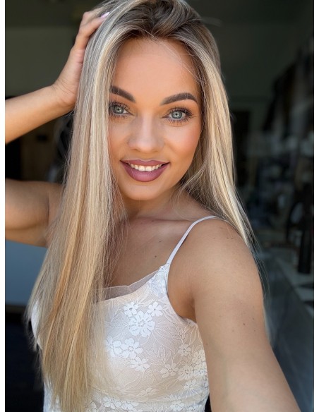 "ANIA 55 CM "M"  "LACE TOP PERUKA Z WŁOSÓW NATURALNYCH  PREMIUM