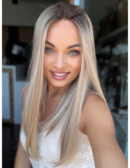 ANIA 50 CM "XS"  "LACE TOP PERUKA Z WŁOSÓW NATURALNYCH  PREMIUM