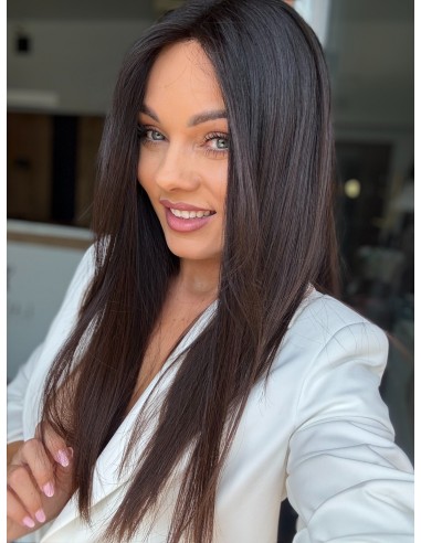 KASIA 50 CM"XS"-PERUKA LACE TOP Z WŁOSÓW NATURALNYCH PREMIUM  VIRGIN