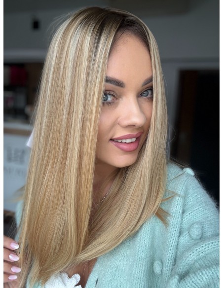 Topper Soa 45 cm – baleyage blond z odrostem, włosy naturalne