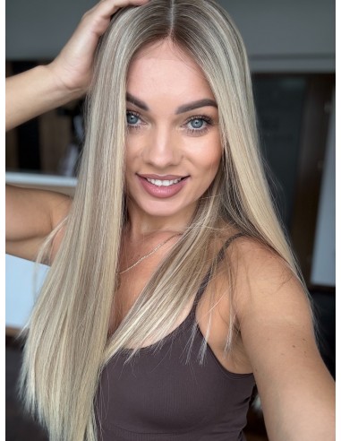 ANIA 55 CM "S" LACE FRONT+ MIKROSKÓRA-PERUKA LACE FRONT  Z WŁOSÓW NATURALNYCH PREMIUN