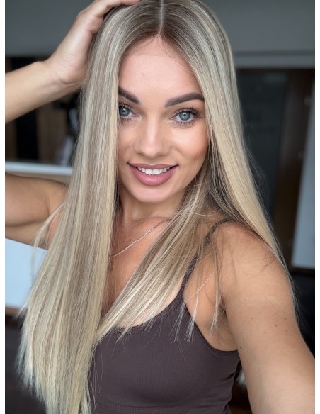 ANIA 55 CM "S" LACE FRONT+ MIKROSKÓRA-PERUKA LACE FRONT  Z WŁOSÓW NATURALNYCH PREMIUN