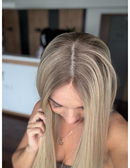 ANIA 55 CM "S" LACE FRONT+ MIKROSKÓRA-PERUKA LACE FRONT  Z WŁOSÓW NATURALNYCH PREMIUN