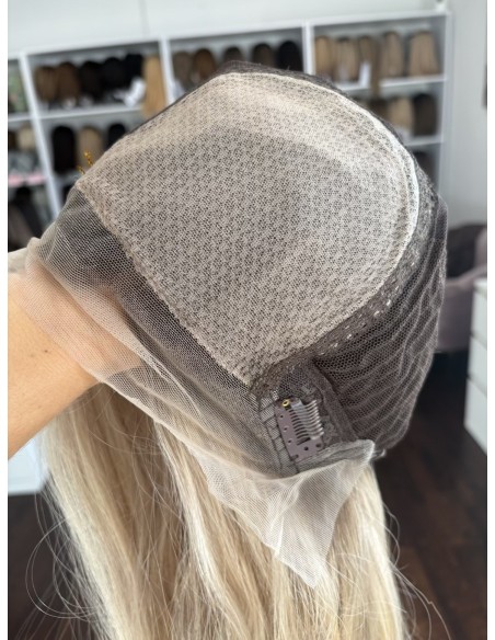 ANIA 45 CM Z GRZYWKĄ "S LACE FRONT "+MIKROSKÓRA-PERUKA Z WŁOSÓW NATURALNYCH PREMIUM